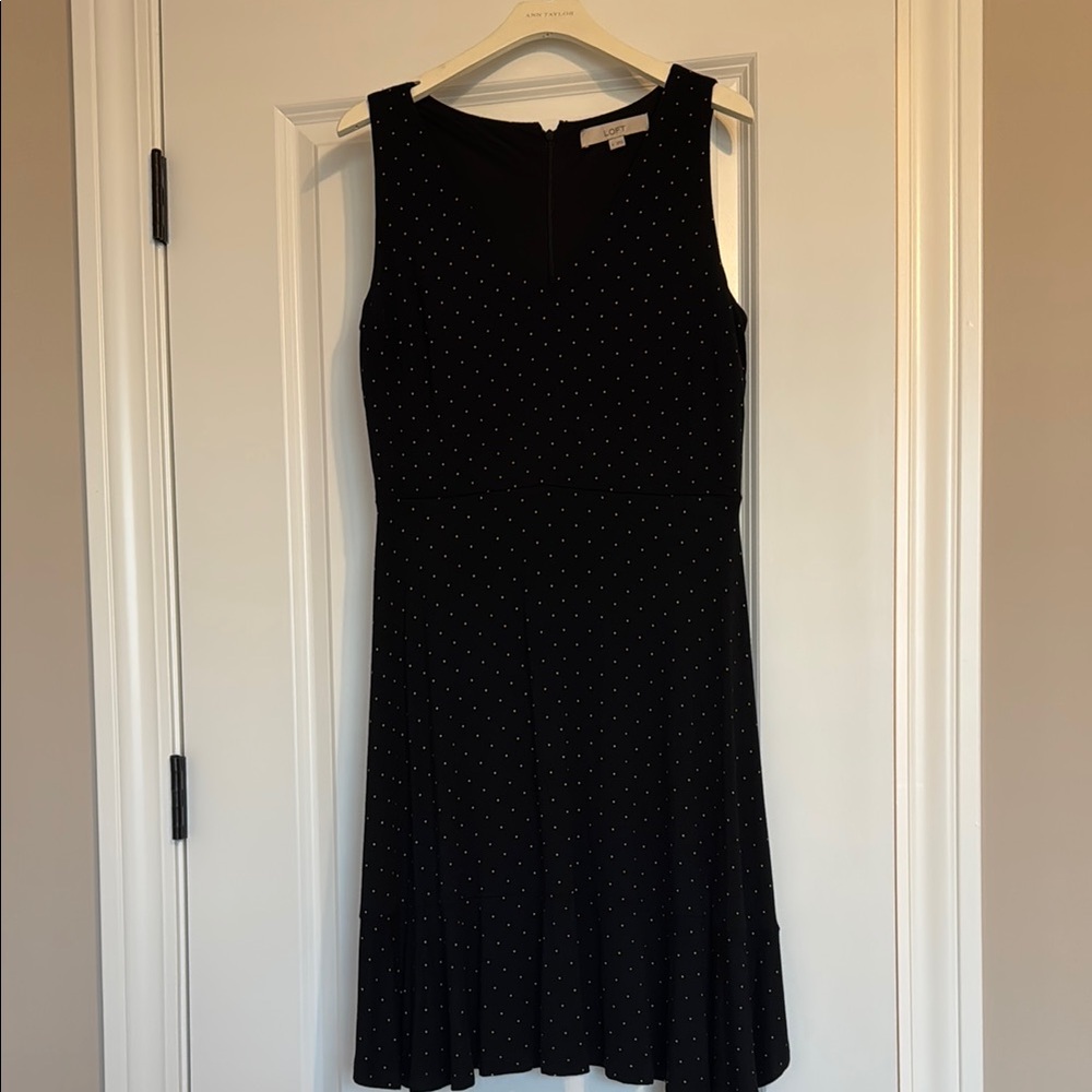 Loft Black with White Polka Dots Dress - Size 6